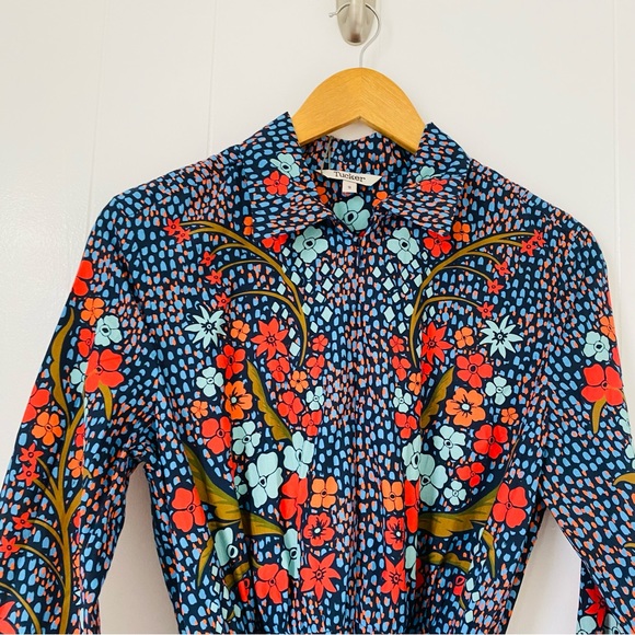 Tucker Blue and Red Floral Allyson Midi Dress - Picture 8 of 8